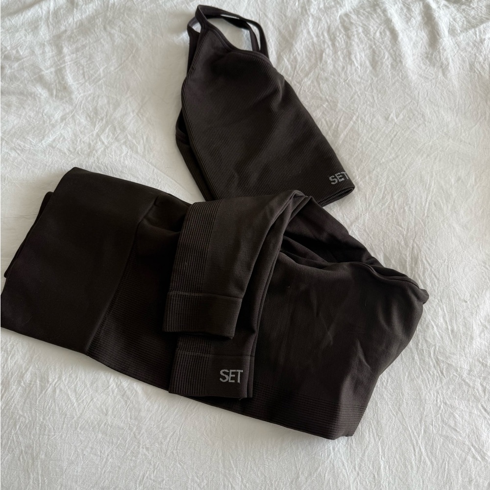 SET Active Chocolate Ribbed Set - Picture 2 of 4